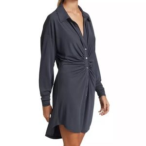 Cinq à Sept Arden Ruched Long Sleeve Shirtdress